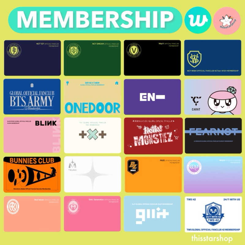 Membership NCT127 DREAM WayV WISH ENHYPEN SEVENTEEN BOYNEXTDOOR BTS BABMONSTER SNSD BUS สมัคร/ต่ออายุเมมเบอร์ชิพ weverse