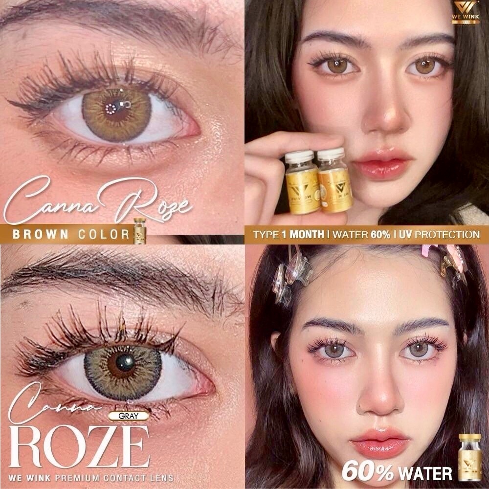 ✨ Canna Roze : We Wink ค่าอมน้ำ 60 ตาโต สายตาปกติ ถึง -6.50