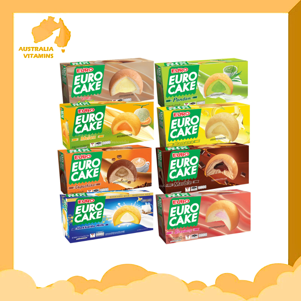 [ส่งฟรี ส่งไว ] x3 ยูโร่เค้ก ขนาด 17 กรัม กล่องละ 12ชิ้น