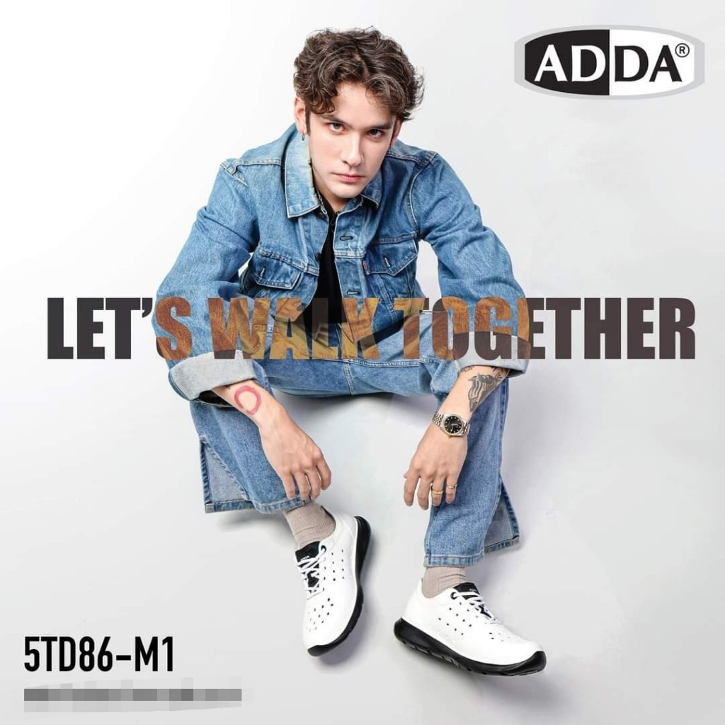 ADDA ใหม่สีล้วน รุ่น 5TD86M2 รองเท้าแตะ รองเท้าพื้นเบา แบบสวม ไฟล่อน  (ไซส์ 7-10) พร้อมส่งด่วน