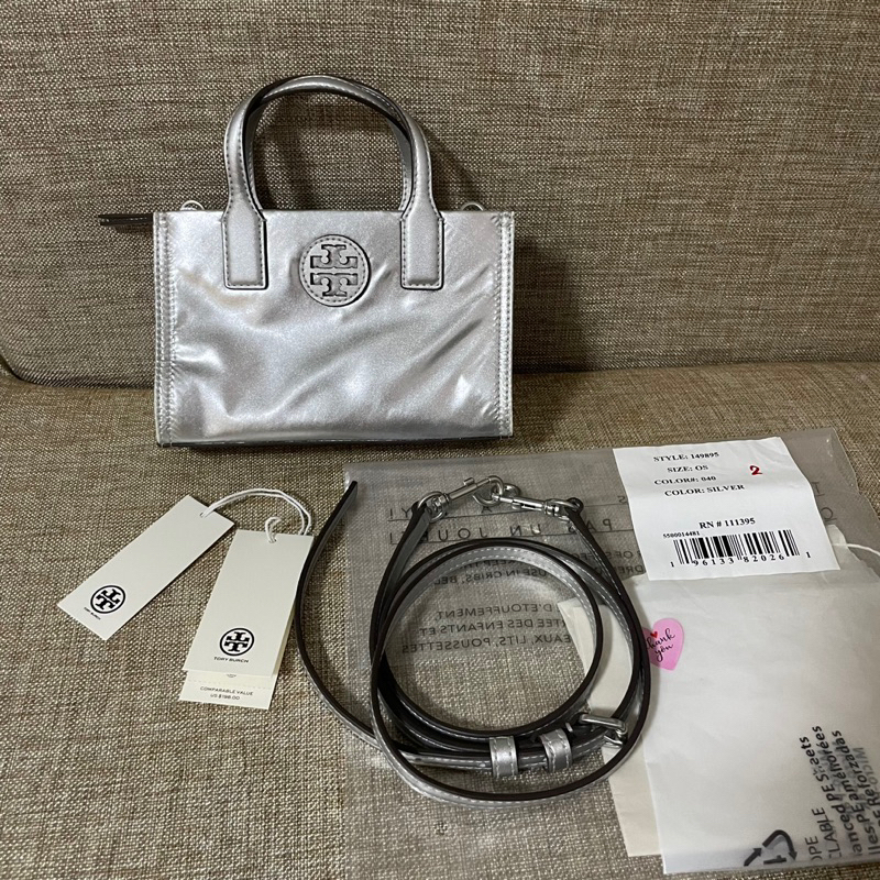 ส่งต่อกระเป๋า Tory burch รุ่น Ella nylon metallic อุปกรณ์ครบ