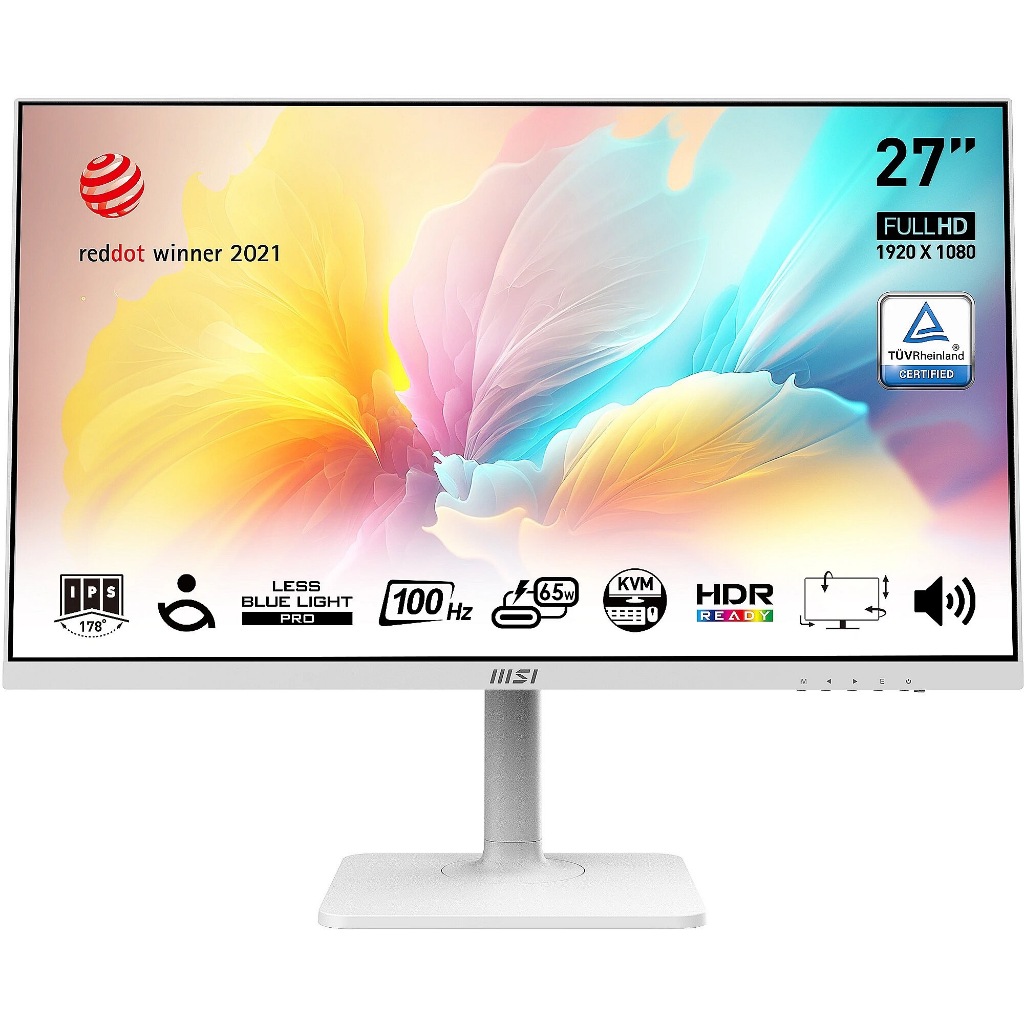 MSI Modern MD272XPW 27"  Full HD IPS 100Hz HDMI USB Type-C VESA  Pivot Height Adjust Built-In Speake