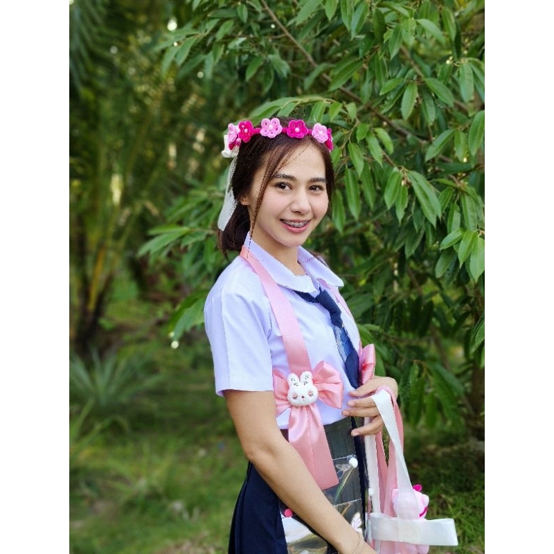 มงกุฎดอกไม้คาดผมดอกไม้ ปัจฉิมบัณฑิตของขวัญ(เลือกโทนสีได้)