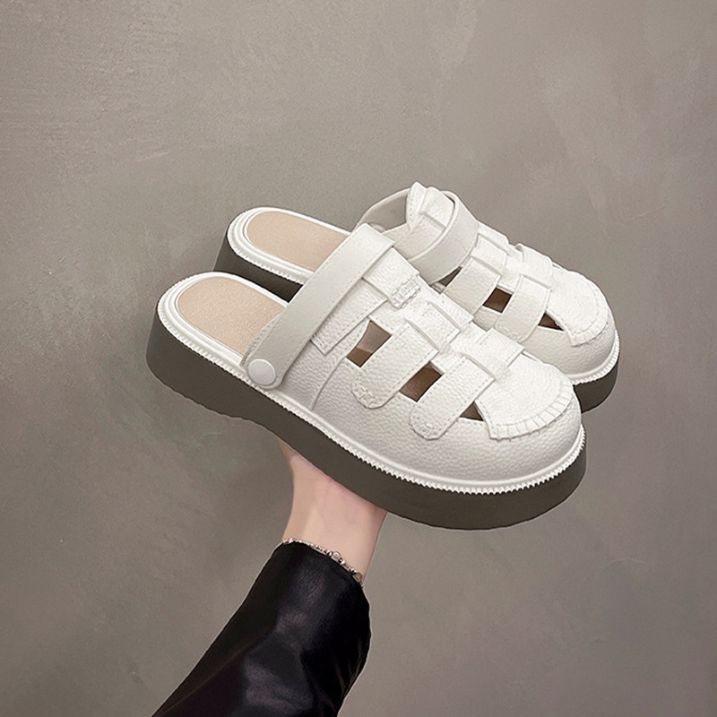 Fshow กำลังฮิต รองเท้าแตะแบบสวมเปิดส้น สายแต่งดีเทลน่ารักๆ สีสวยสุภาพ ใส่ได้หลายโอกาส ดีเทลสวยเก๋ไม่เหมือนใคร มีหลายสีให - รูปที่ 6