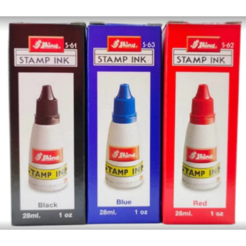 (1ขวด) หมึกเติมตรายางหมึกในตัว SHINY ขนาด 28 ซีซี สีน้ำเงิน,ดำ,แดง