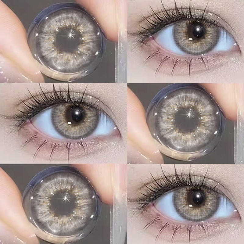 {COD}-Eyeshare OMG สีน้ำตาล/สีเทา 0.00 คอนแทคเลนส์ธรรมดา 1 คู่ 2 ชิ้น 14.0mm คอนแทคเลนส์สีมินิ ใช้ได้หนึ่งปี ส่งฟรี