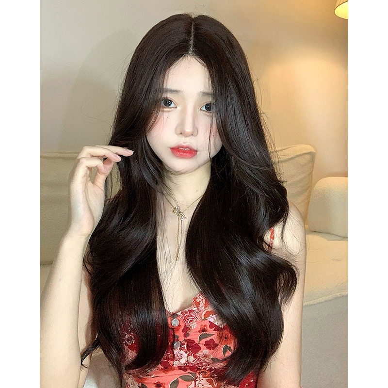 GDS Wigs วิกผมกึ่งทอมือตัว T ลอนแกนใหญ่สีน้ำตาลเข้ม ไม่มีหน้าม้า (ยาว 57 cm) ราคา ถูกที่สุด ดีลบีเคเค แกลเลอรีภาพที่ 3