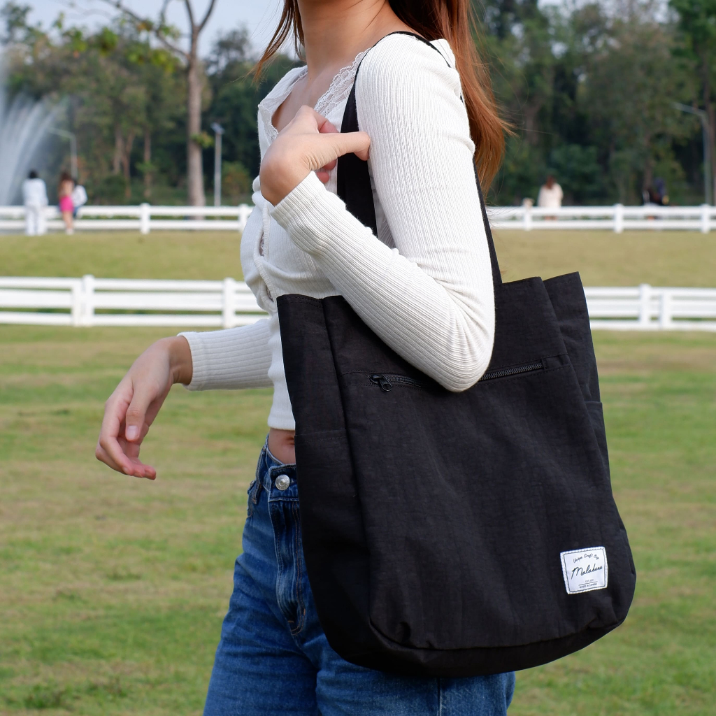 [ปรับแบบ]Malabaru “NARA” Tote bag 🦌 กระเป๋าสะพายข้าง ใส่เอกสาร กระเป๋าทำงาน ผ้ารีไซเคิล