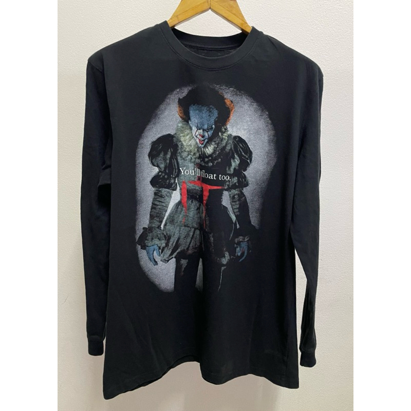 เสื้อยืดมือ 2 IT Horror Movie Pennywise Clown แขนยาว สภาพใหม่