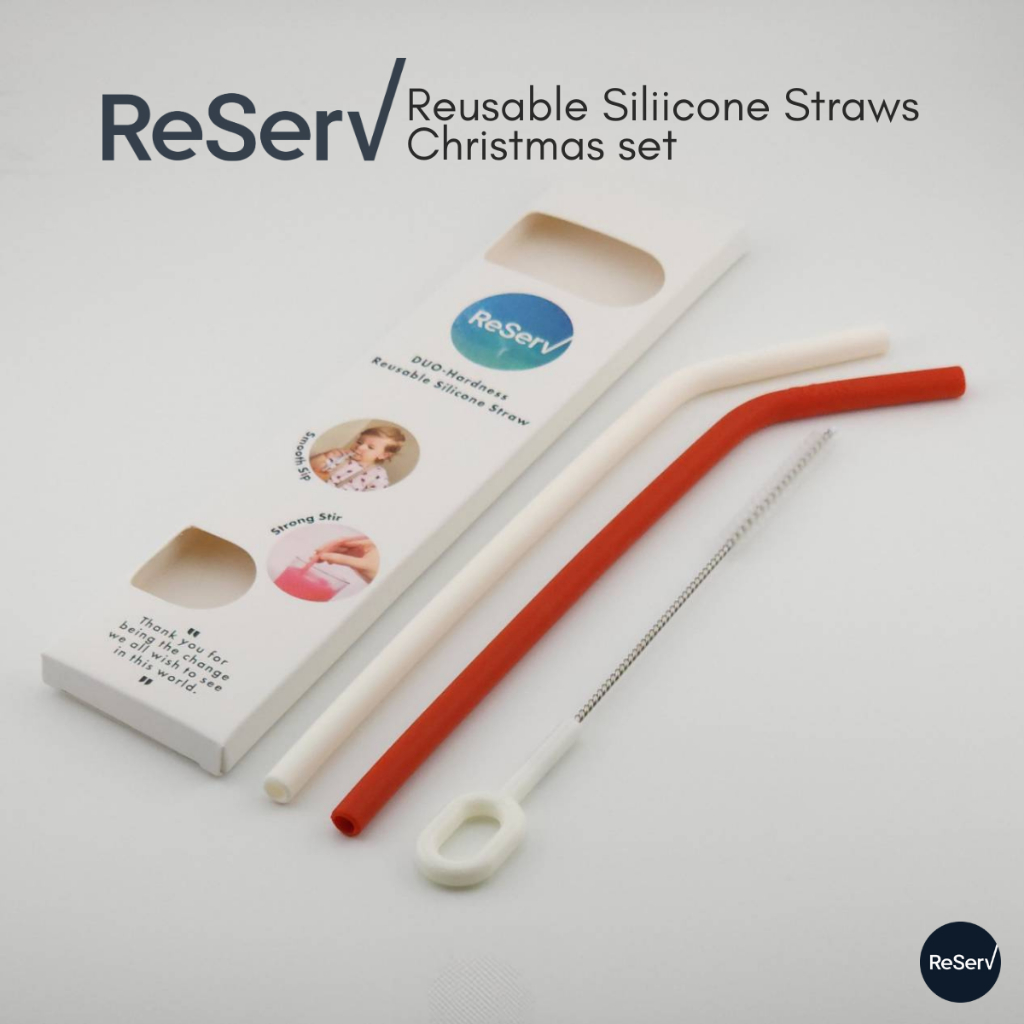 ReServ Reusable Silicone Straws Better Together Christmas หลอดซิลิโคนใช้ซ้ำ รักษ์โลก คริสต์มาส
