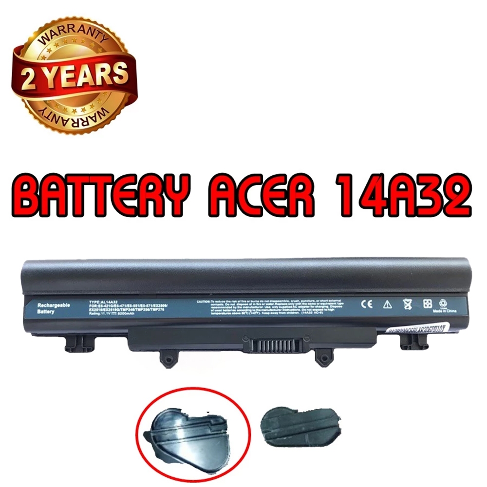 รับประกัน 2 ปี BATTERY ACER AL14A32 แบตเตอรี่ เอเซอร์ E5-411 E5-421G E5-431 E5-471 เพิ่มเซลล์ ตูดนูน