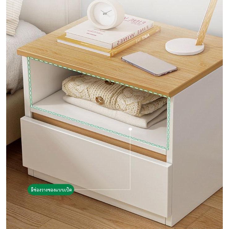 yhlovehome โต๊ะข้างเตียง ตู้ข้างโฟซา (เฉพาะโต๊ะ ไม่รวมโคมไฟ) ชั้นวางของข้างที่นอน ห้องรับแขก F1150 - รูปที่ 2