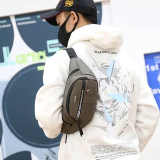 [CN09] กระเป๋าคาดอก คาดเอว กระเป๋าผ้าไนลอน กระเป๋าผู้ชาย มีซํบใน กันน้ำ กันละอองฝุ่น