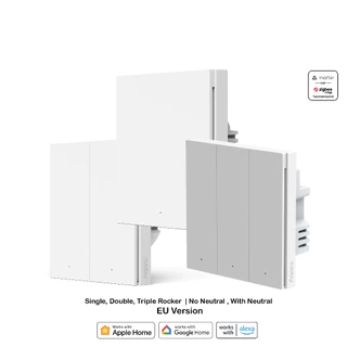 Aqara Wall Switch H1 สวิตช์อัจฉริยะ รองรับ 1/2/3 ปุ่ม รุ่น With Neutral | วัดพลังงาน | สั่งงานผ่านแอป
