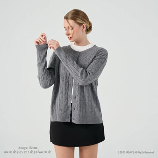 รุ่น PIA1 เสื้อไหมพรมแขนยาว ถักลายเคเบิ้ล ทรงสวย เนื้อหนานุ่…