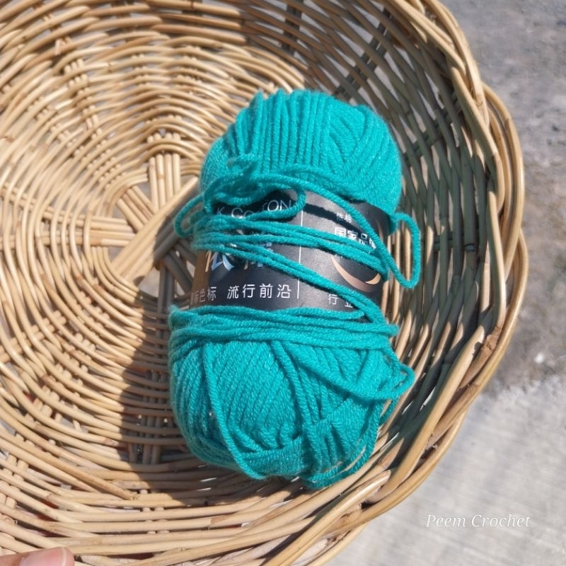 ไหมพรมคอตตอลนม 4ply 50 กรัม พร้อมส่ง