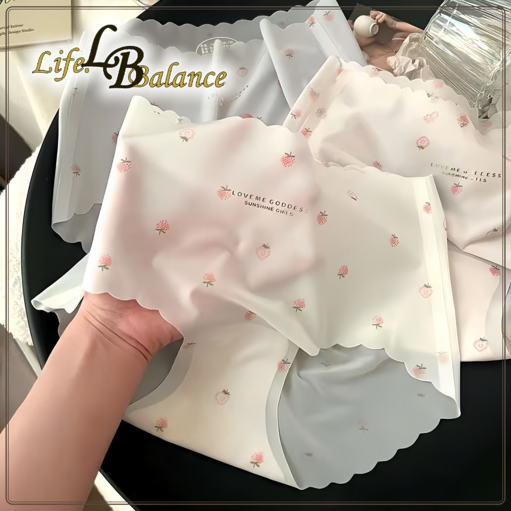 🍓ลายสตรอเบอร์รี่🍓เอวสูง ผ้าเจลลี่ กางเกงใน ไร้ขอบ ผู้หญิง ลดอับชื้น ต้านแบคทีเรีย ซีทรู เรียบเนียนไปกับผิว สวมใส่สบาย