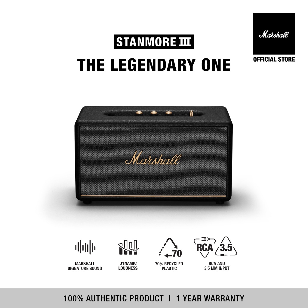 MARSHALL Stanmore III Black - รับประกัน 1 ปี + ส่งฟรี- ลำโพงบลูทูธ ลำโพง marshall ลําโพง bluetooth