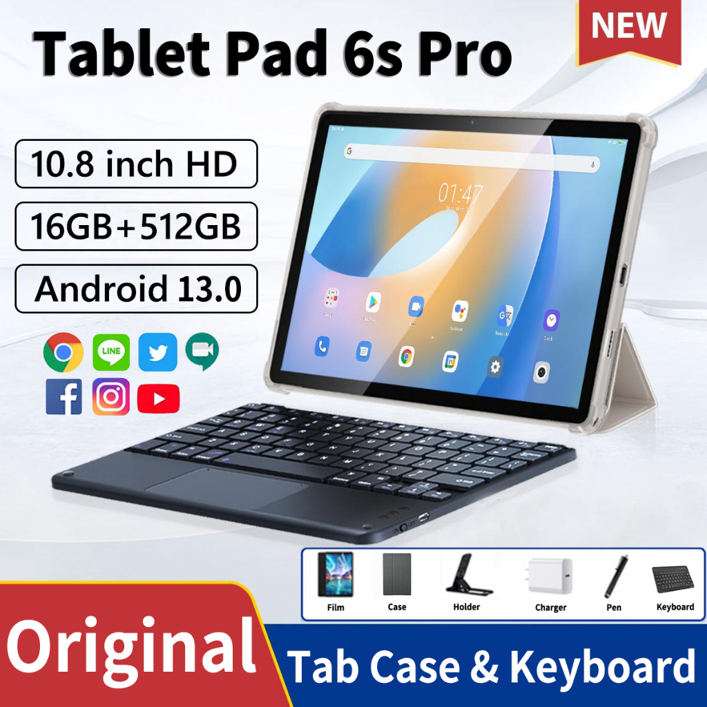 แท็บเล็ต Pad 6s/7s Pro tablet 10.8inch 16+512GB 5G wifi แทบเลต Dual SIM แทปเล็ต taplet Android 13.0