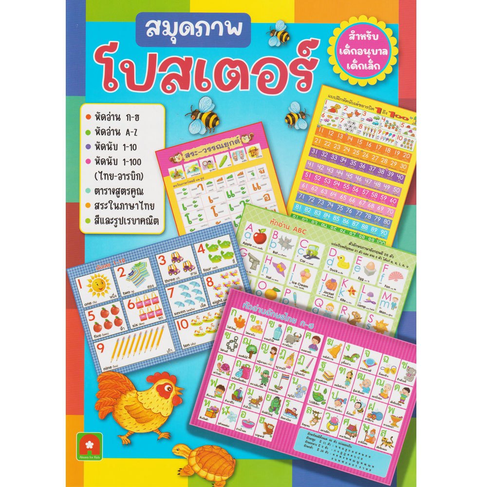Aksara for kids หนังสือ สมุดภาพ โปสเตอร์