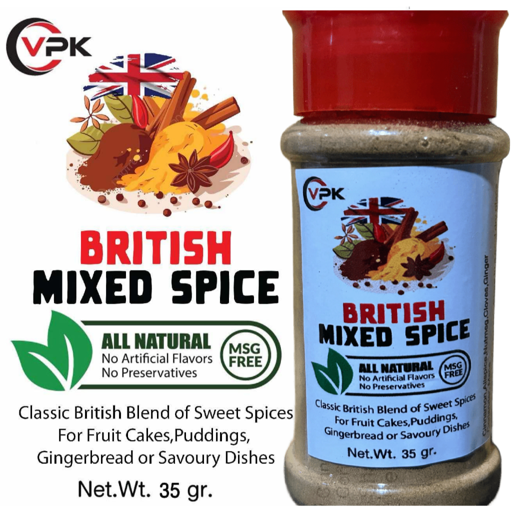 British Mixed Spice 35gr-Classic British Blend of Sweet Spices For Fruit Cakes, Puddings, Gingerbread or Savory Dishes