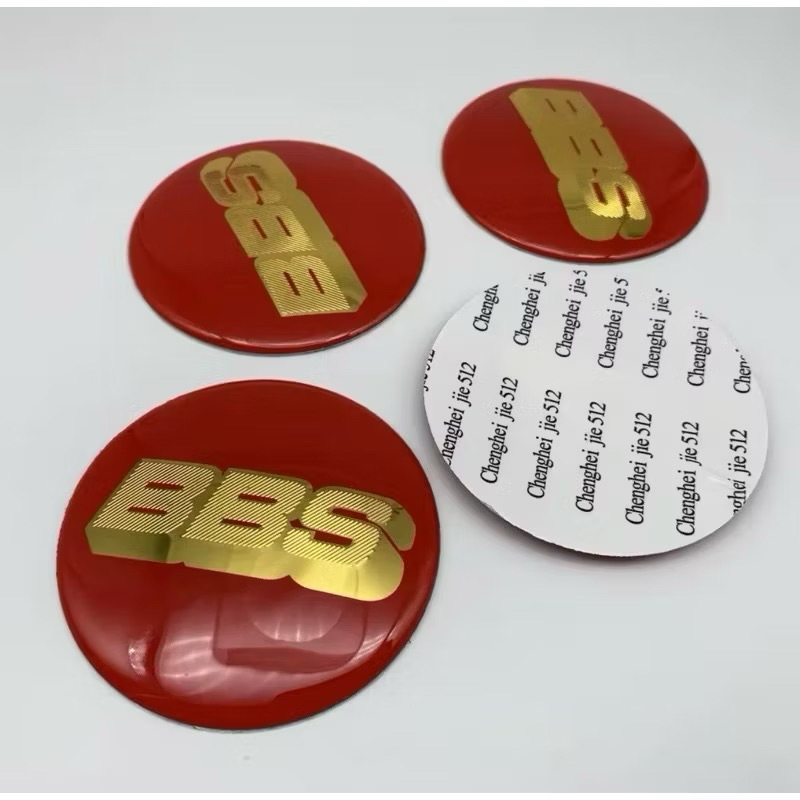 สติกเกอร์แปะฝาดุมล้อ 60mm ชุด 4ชิ้น อลูมิเนียม