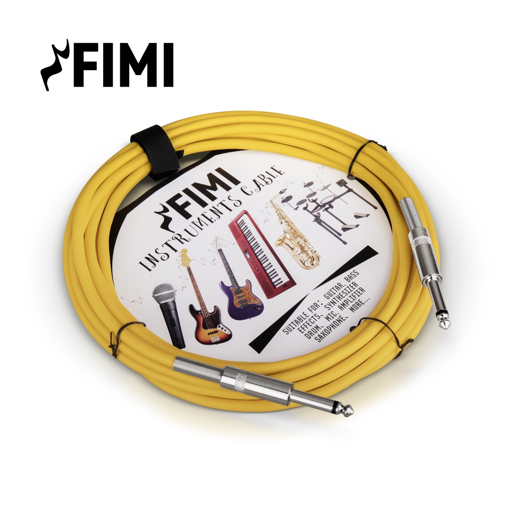 FIMI Guitar Yellow สายแจ็คกีตาร์ Cable 5M สายเคเบิลคุณภาพสูงสำหรับเครื่องดนตรี.6.35 มม.การส่งผ่านที่มั่นคง,ไม่มีเสียงรบ