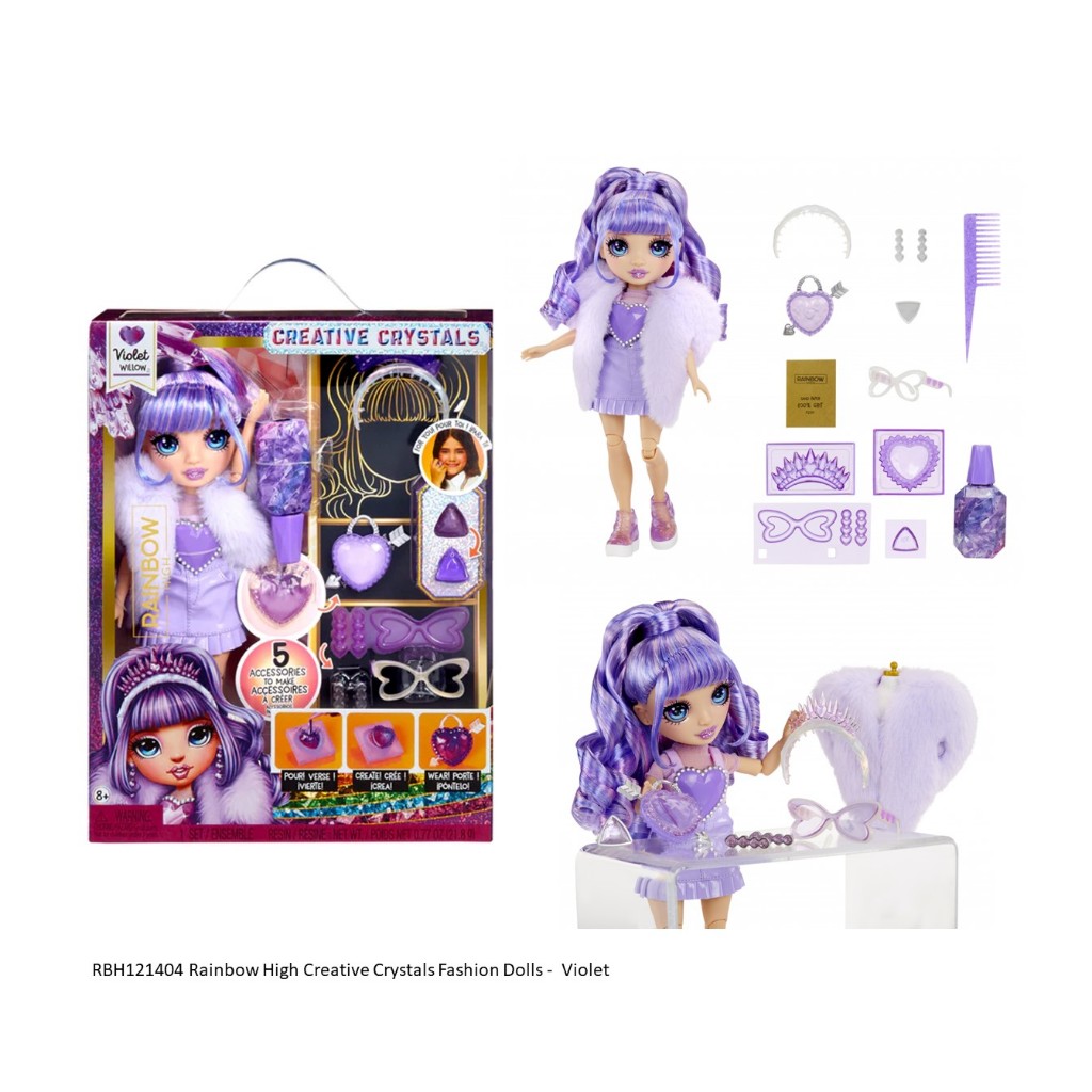 MGA(เอ็มจีเอ) Rainbow High Creative Crystals Fashion Doll – Violet ตุ๊กตาเรนโบว์ไฮท์ ครีเอทีฟ เบลล่า รหัส RBH121404