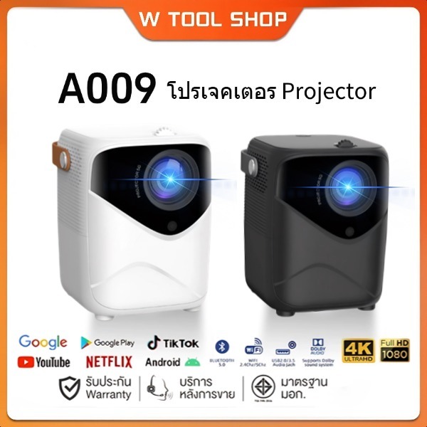 โปรเจคเตอร์ projector เครื่องฉายภาพ Umiio T10 สมาร์ทพกพาได้ เครื่องฉายภาพ HDMI มินิ A009 ความละเอียด