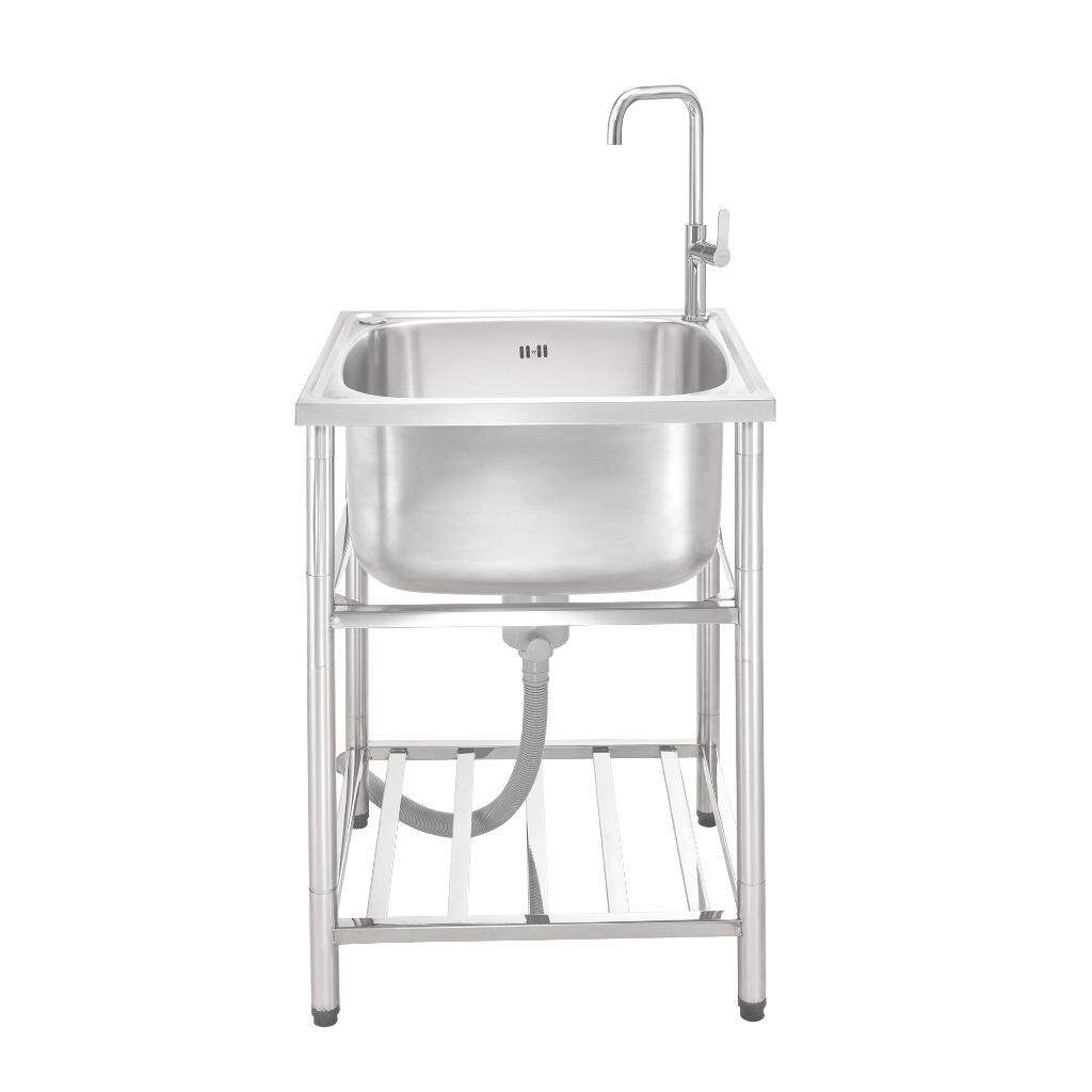 MEX รุ่น PSL63 อ่างล้างจานพร้อมขาตั้ง 1 หลุม ขนาด 63 x 50 ซม. สเตนเลส สตีล AISI 304 หนา 0.8 มม. - รูปที่ 2