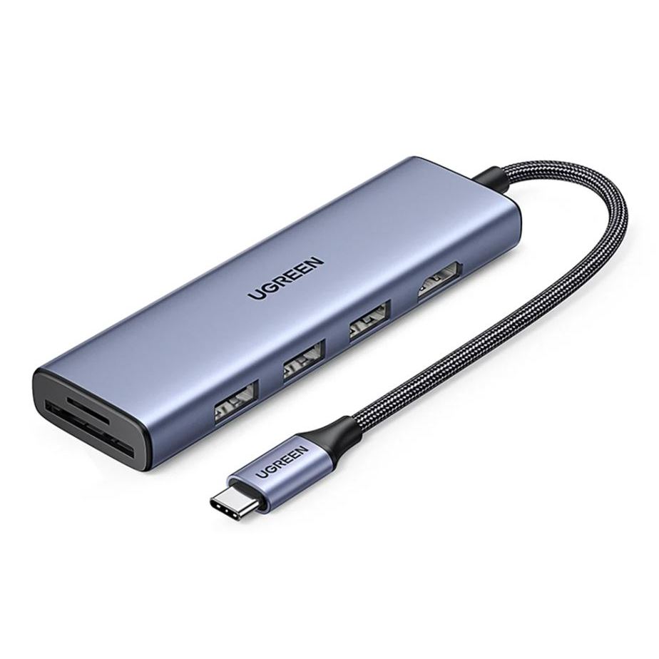 UGREEN USB-C 6in1 Multifunctional Adapter ตัวแปลง Hub ,SD/TF Dock HDMI 4K, #รุ่น 20956A CM511