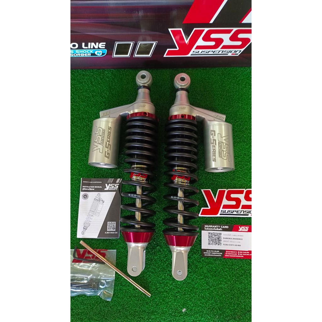 โช้ค YSS G Plus แท้ หูผ่า สำหรับ Pcx160 ABS ดิสหลัง ตรงรุ่นไม่ติดจานเบรค สูง335มิล โช๊คแต่ง แก๊สแท้