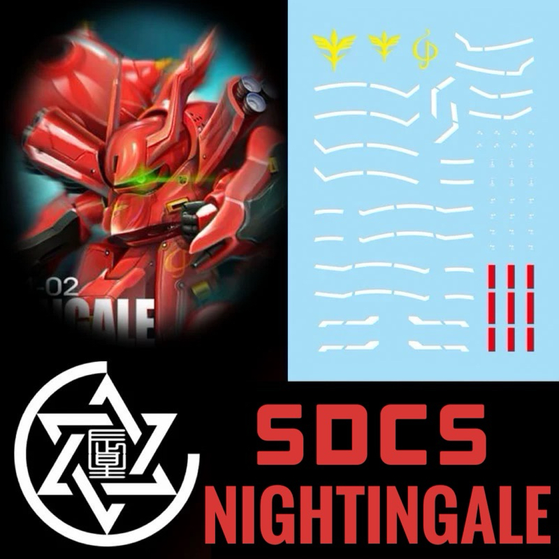 🟥ดีคอลน้ำ UC DECAL SD CS MSN-04II NIGHTINGALE เรืองแสงแบล็คไลท์