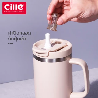 [รับประกัน1ปี]Cille Handy Ceramic Mug แก้วสแตนเลส304 เคลือบเซรามิก เก็บร้อนเย็น Vacuum Bottle 900-1200mL รุ่น25181 24196
