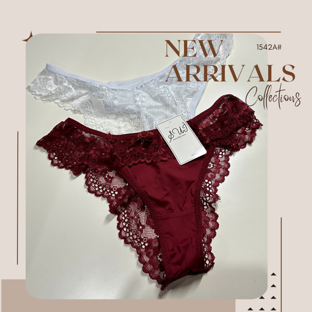 กางเกงชั้นในจีสตริง Thong panties ((1542A) ) สำหรับผู้หญิง เซ็กซี่ ใส่สบายมาก ผ้านุ่ม ไร้รอยต่อ ลื่น ลูกไม้ พร้อมส