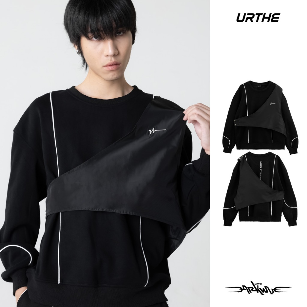 URTHE - เสื้อสเวตเตอร์ Oversize Col. DARKWAVE รุ่น DW MORSE CLOTH