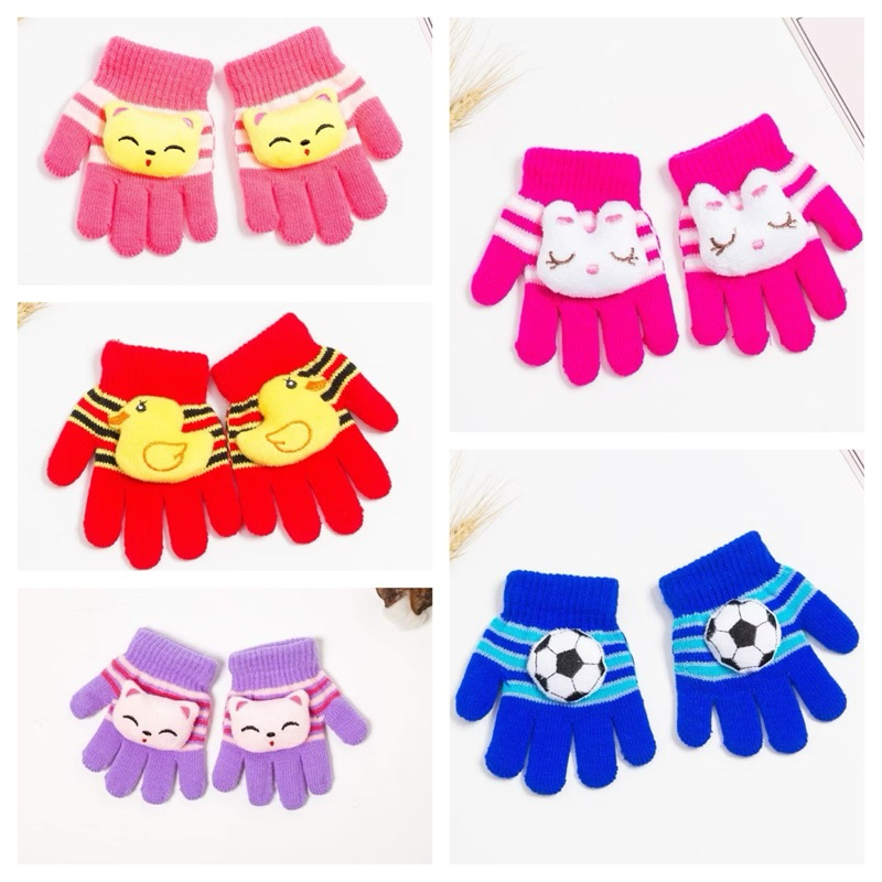 ถุงมือเด็ก  แต่งตุ๊กตา  สำหรับหน้าหนาว