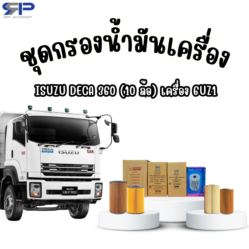 ชุดกรองน้ำมันเครื่อง ISUZU DECA 360 (10 ล้อ) เครื่อง 6UZ1