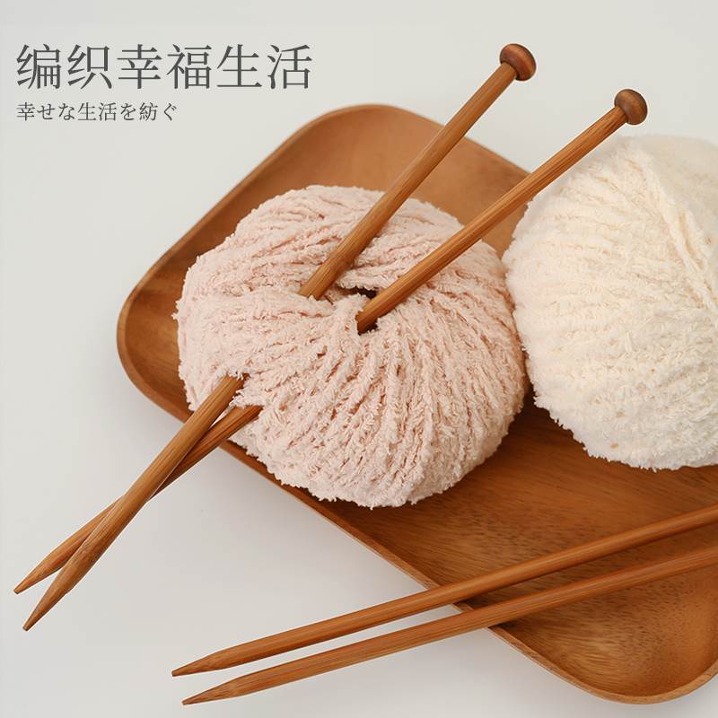 ไม้นิตตรงทำจากไม้ 25 ซม.(Wood Single-pointed needle)