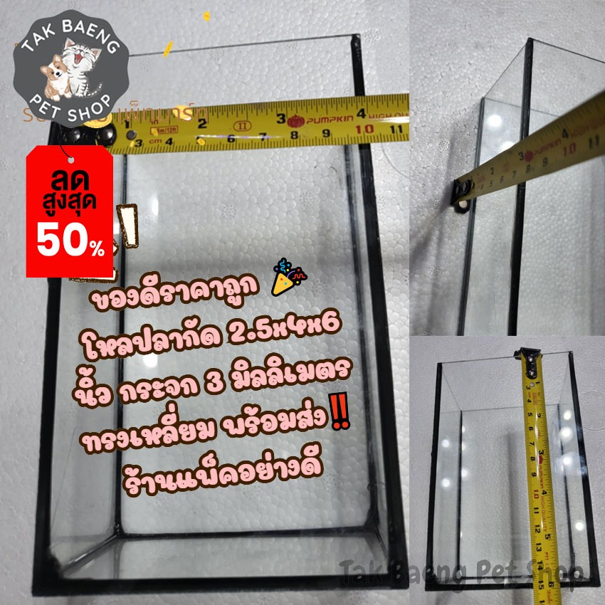 ส่งรวดเร็ว ตู้ปลา โหลปลากัด 2.5x4x6 นิ้ว กระจก 3 มิลลิเมตร ทรงเหลี่ยม พร้อมส่ง ร้านแพ็คอย่างดีของดีราคาถูก