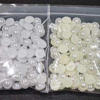 DP8 มุกล้อมซีกสีขาว ครีม ดำ หลากสี ขนาด10-13 มิล จำนวน 100 ชิ้น