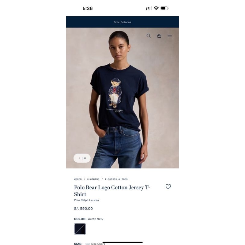 POLO BEAR เสื้อยืดสำหรับผู้หญิง งานแท้