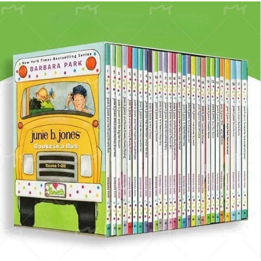 Junie b.jones Barbara Parker 28 กล่องของขวัญหนังสือภาษาอังกฤษสำหรับเด็ก