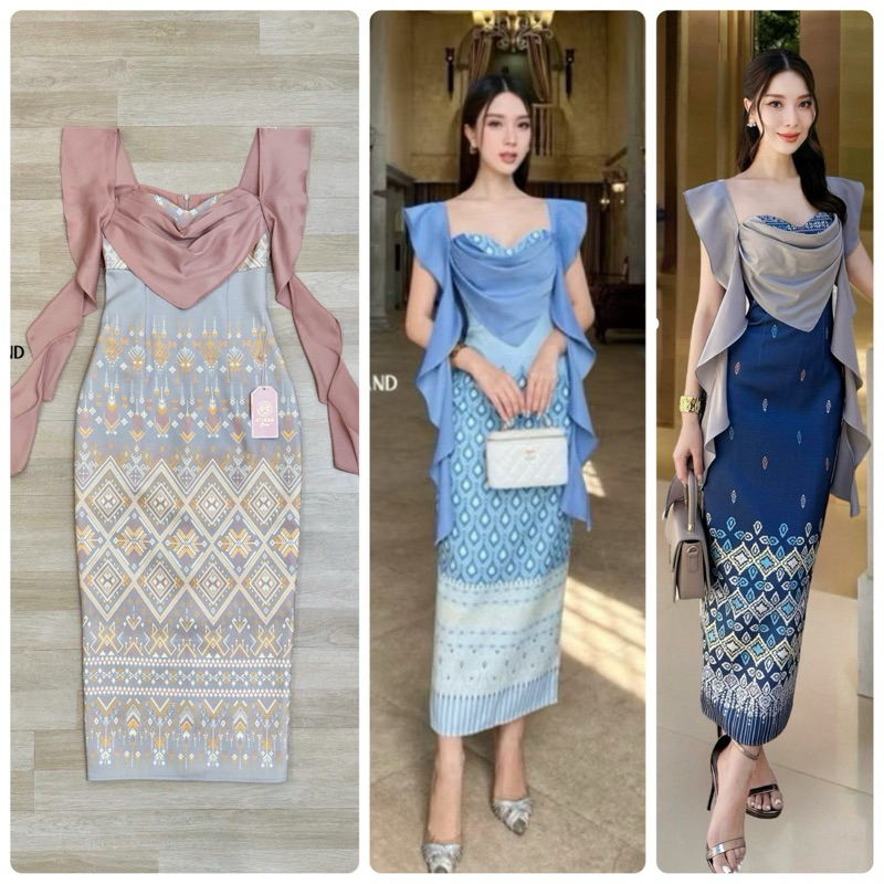Athena เดรสออกงาน เดรสสวยลายไทยๆชุดเพื่อนเจ้าสาว