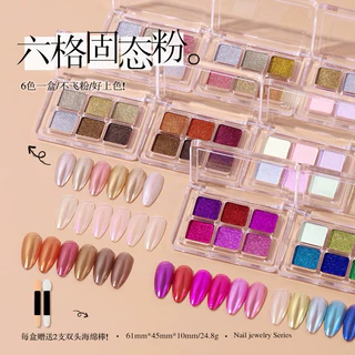 🔥6สี ผงขัดเล็บ ผงออโรล่า Aurora Nail Powder Mermaid Mirror