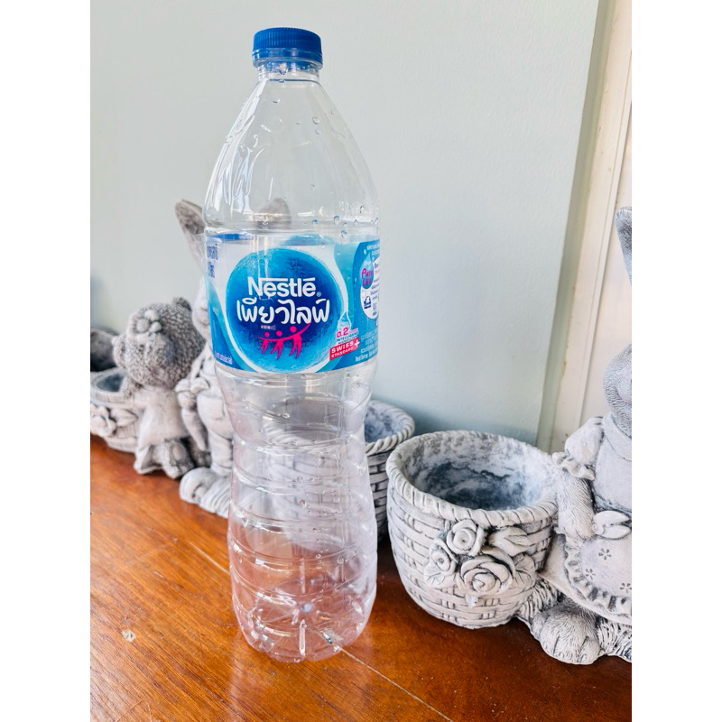 ขวดเปล่า น้ำดื่มNestle Pure Life ปริมาณ 1500ml. พลาสติกจากน้ำดื่มขวดนี้นำไปรีไซเคิลได้ 100%