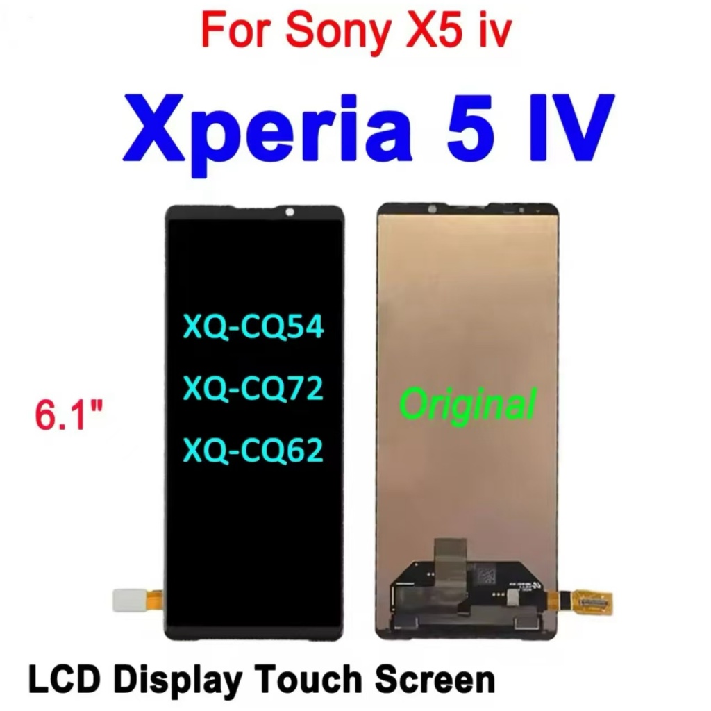 6.1 "ต้นฉบับสำหรับ Sony Xperia 5 IV จอแสดงผล LCD จอสัมผัสประกอบดิจิตอลเซอร์สำหรับ Sony X5 iv XQ-CQ54