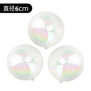 (ชุด3 ลูก) บอลใส แต่งหน้าเค้ก ลูกบอลตกแต่งเค้ก(ชมพูใส3cm(3ลูก))