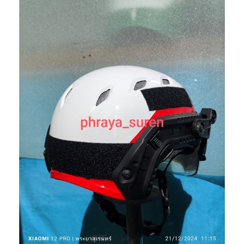 หมวกจราจร fast ติดชิลด์หน้าใส/สีชา แบบสับขึ้น/ลง ได้ แบบมีช่องระบายอากาศ  ติดตีนตุ๊กแก 3 ชิ้น ยุทธวิธี พระยาสุเรนทร์ - รูปที่ 4