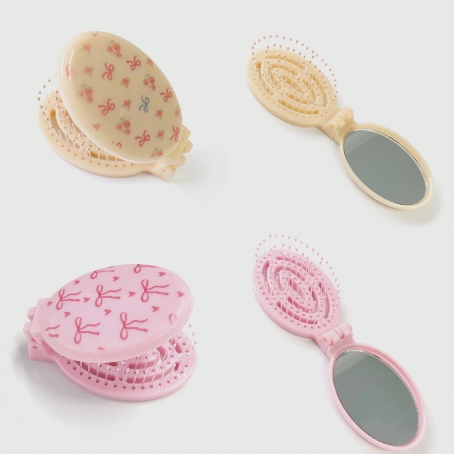 (พร้อมส่ง🪞) 2in1 floral mirror comb หวี และ กระจกพกพา